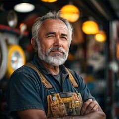 Leinwandbilder - An auto repair shop owner.