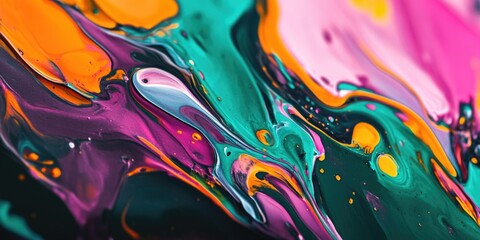 Poster - Colorful Liquid Painting Close Up