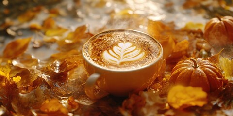 Wall Mural - Coffee on Leaves