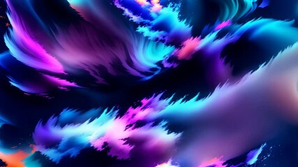 Wall Mural - abstract swirling blue and purple light textures with electric accents. vivid flow background for mo