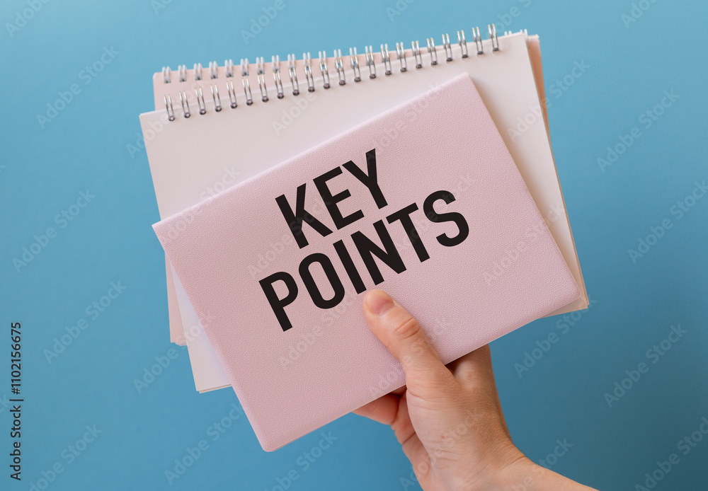Hand Key Points First Spiral Notebook with Hand Holding Key Points Cover in Sans Serif Font ...