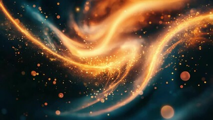 Wall Mural - Abstract Glowing Particle Swirl Seamless Looping Video Background
