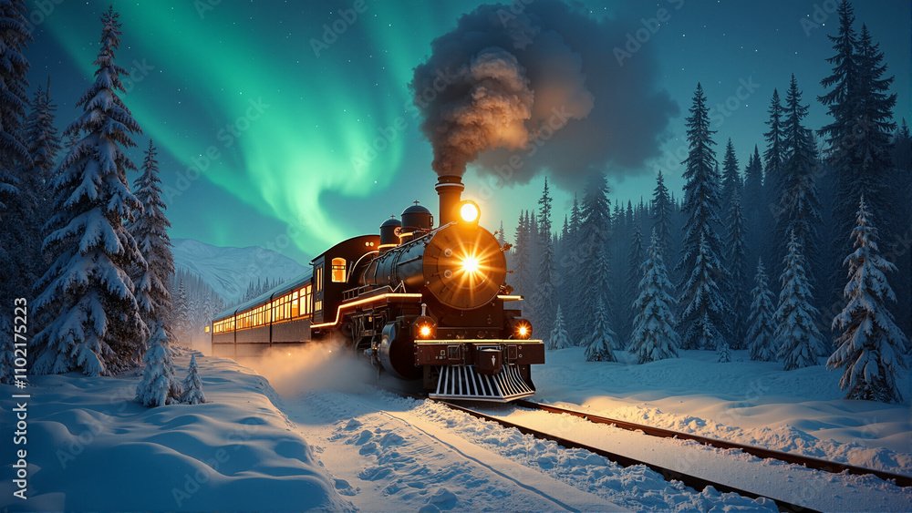Journey Through a Winter Wonderland: Magical Train Ride Beneath a ...