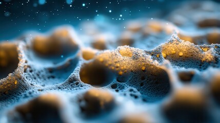 Wall Mural - close-up of cratered asteroid with soft starlight