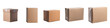 © BoOm - Various cardboard boxes in different sizes. transparent background