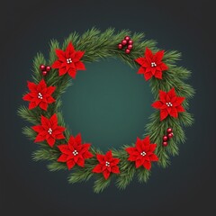 Wall Mural - christmas wreath isolated 