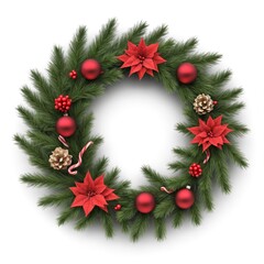 Wall Mural - christmas wreath isolated 