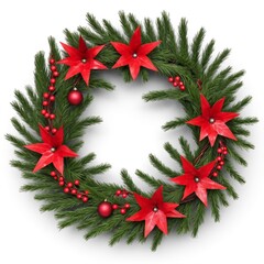 Wall Mural - christmas wreath isolated 