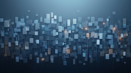 Wall Mural - a cityscape with many buildings and a blue sky