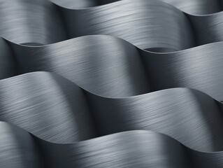 Wall Mural - A silver metal object with a wavy surface