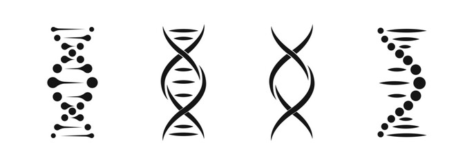 DNA vector icons. Dna emblem vector set. Abstract biotechnology concept.