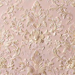 wallpaper with a damask pattern featuring intricate floral designs