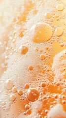 Wall Mural - golden liquid with small and large bubbles forming an abstract pattern