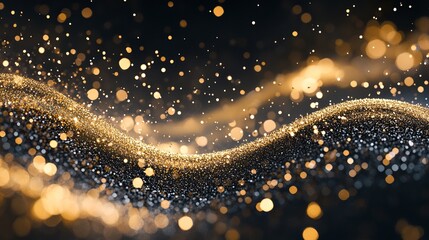 Wall Mural - discover the sophistication of a wave of small, round particles flowing effortlessly in an abstract 