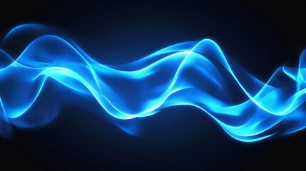 Wall Mural - a premium blue neon background illustration featuring soft and elegant waves, ideal for wallpapers, 