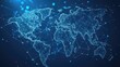 © Nathan - Digital world map with interconnected nodes, symbolizing global connectivity and technology.