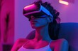 © Maryna - VR Relax. European Girl Immersing in Virtual Reality for Wellness and Mental Health
