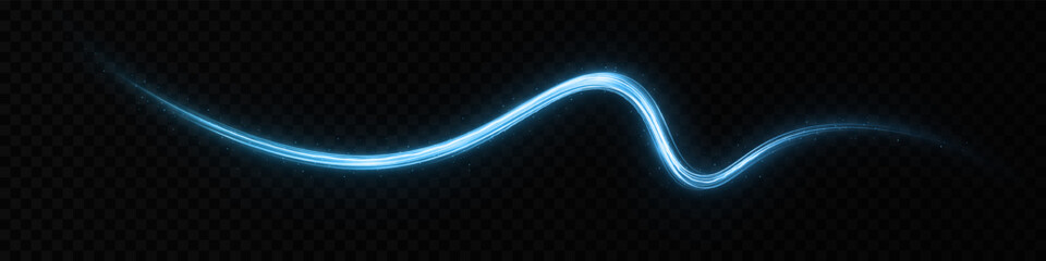 Wall Mural - sparkling wavy flow of lines. glowing blue luxury lines effect. colorful glittering magic particles 