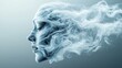 © Vuvimages - A face delicately merged with mist and dreamy swirling clouds, creating a surreal image that embodies introspection, serenity, and the fluidity of human emotions.