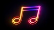 © milenialdesastudio - Neon musical note symbol on a black background.