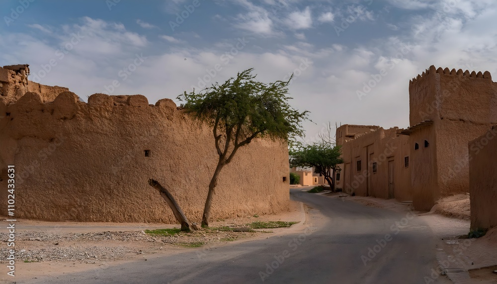 Streets of the old city of Diriyah near Riyadh, Kingdom of Saudi Arabia ...