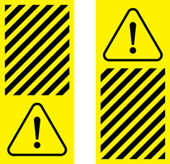 Wall Mural - various black and yellow warning signs with diagonal lines. attention, danger or caution sign, warni