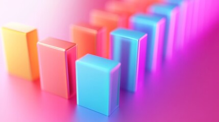 Poster - Colorful Geometric Shapes in Gradient Lighting for Artistic Background