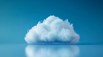 Wall Mural - a fluffy cloud floating peacefully over a serene blue ocean under a clear sky during the afternoon