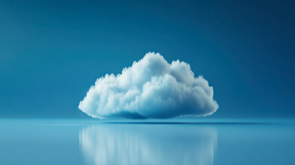 Wall Mural - a fluffy cloud floating peacefully over a serene blue ocean under a clear sky during the afternoon