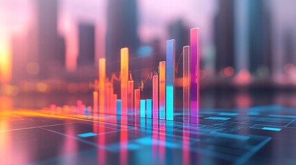 Poster - Abstract Digital Chart Display in Modern City Environment