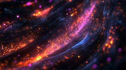 Poster - Vibrant Abstract Background with Glowing Particles in Motion