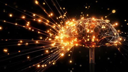 Wall Mural - concept of big data emerging from an isolated human brain: aesthetic visualization in a data-driven 