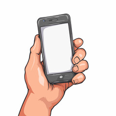 Wall Mural - Hand User Holding Smartphone Isolated Icon Vector Illustration