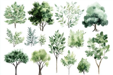 vector tree top view isolated on white background for landscape plan and architecture layout drawing