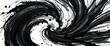 © Aleksandr - A dynamic swirl of black and gray brushstrokes against a white background, featuring splatters and drips that add texture and depth to the composition.