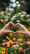 © Iman00 - Heart Shape Hands with Flowers in Background