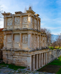 Wall Mural - Ruins of Sebasteion, grandiose temple complex dedicated to Aphrodite and Julio-Claudian emperors in ancient city of Aphrodisias, Caria, Turkey