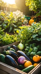 Canvas Print - Fresh vegetables harvested from a garden.