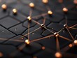 © pengzphoto - Digital network visualization representing financial nodes abstract setting graphic design futuristic environment close-up viewpoint technology concept