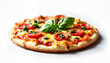 © Iuliia - Fresh Margherita pizza with basil on white background