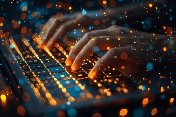 Software Developer Coding on Laptop, Digital Programming and Web Design