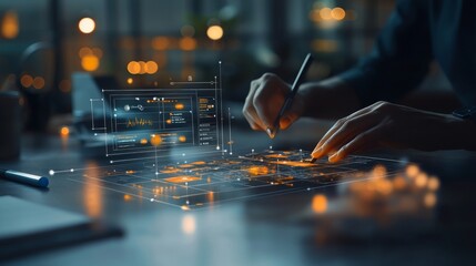 innovative technology development modern workspace app interface wireframe creation urban office env