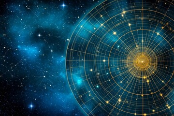 Leinwandbilder - A simple celestial map showing constellations in a clean, geometric style with minimal color