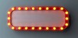 © k - Vintage retro movie sign with red frame and yellow bulbs on grey background in 3D high resolution