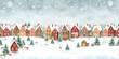 © Sone - Winter city scene, Christmas village banner or greeting card, New year background