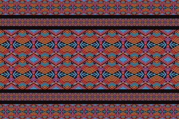 Wall Mural - Ikat, Oriental Ethnic Folk Fabric Patterns, Woven Fabric Patterns, Aztec Geometric Clothing Art, Prints, Covers, Wallpaper, Carpet Patterns, Fabric Pattern Design Art.