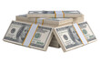 © goku4501 - Stack of US paper currency. 3D American Dollars cash one hundred banknotes. Pile of us currency isolated on white background. Creative business finance making money or saving concept