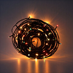 Wall Mural - A tangled coil of colorful Christmas lights ready to illuminate the holiday season