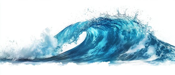 Wall Mural - Water wave isolated on white background