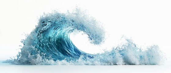 Wall Mural - Water wave isolated on white background